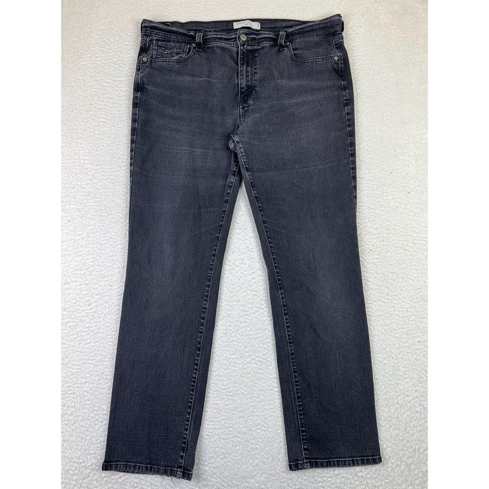 Levis 505 Jeans Mens 36x30 Black Straight Leg Denim Stretch Classic 5 Pocket